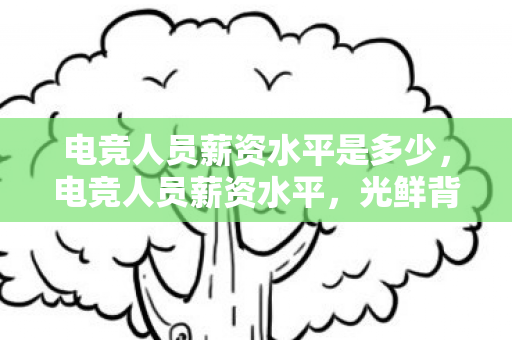 电竞人员薪资水平是多少，电竞人员薪资水平，光鲜背后的真实收入
