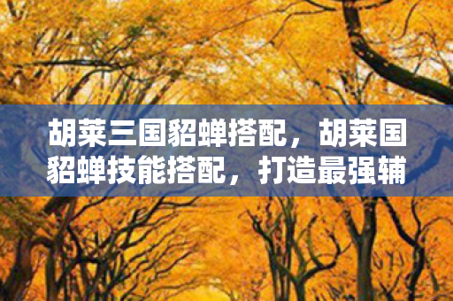 胡莱三国貂蝉搭配,胡莱国貂蝉技能搭配,打造最强辅助的秘籍 胡莱三国貂蝉搭配,胡莱国貂蝉技能搭配,打造最强辅助的秘籍