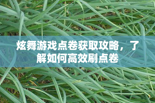 炫舞游戏点卷获取攻略,了解如何高效刷点卷 炫舞游戏点卷获取攻略,了解如何高效刷点卷