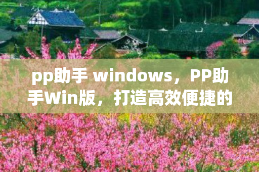 pp助手 windows,PP助手Win版,打造高效便捷的Windows应用管理体验 pp助手 windows,PP助手Win版,打造高效便捷的Windows应用管理体验
