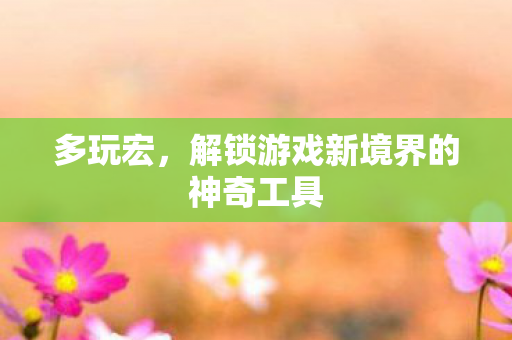 多玩宏,解锁游戏新境界的神奇工具 多玩宏,解锁游戏新境界的神奇工具