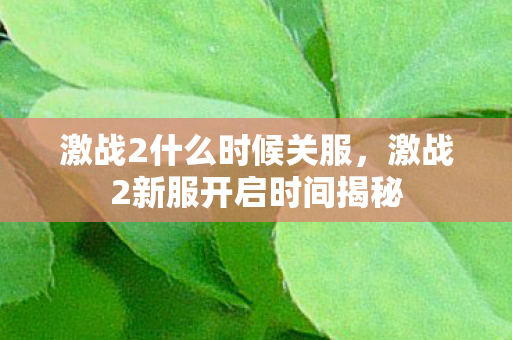 激战2什么时候关服,激战2新服开启时间揭秘 激战2什么时候关服,激战2新服开启时间揭秘