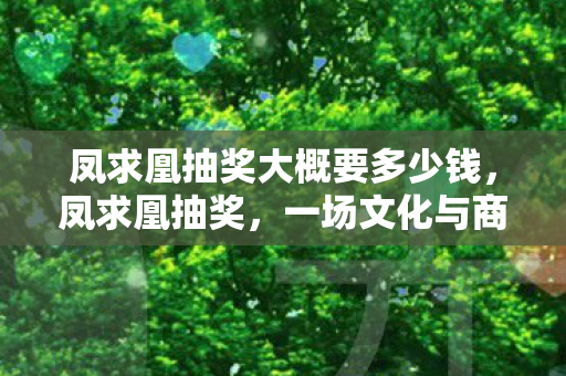 凤求凰抽奖大概要多少钱，凤求凰抽奖，一场文化与商业的华丽邂逅