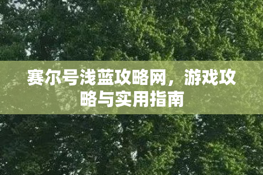 赛尔号浅蓝攻略网，游戏攻略与实用指南