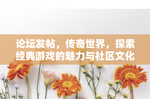 论坛发帖,传奇世界,探索经典游戏的魅力与社区文化 论坛发帖,传奇世界,探索经典游戏的魅力与社区文化