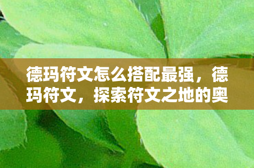 德玛符文怎么搭配最强，德玛符文，探索符文之地的奥秘