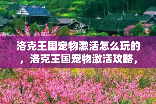 洛克王国宠物激活怎么玩的,洛克王国宠物激活攻略,打造你的专属萌宠! 洛克王国宠物激活怎么玩的,洛克王国宠物激活攻略,打造你的专属萌宠!