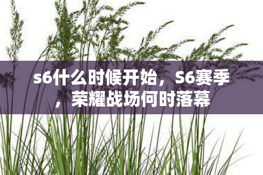 s6什么时候开始,S6赛季,荣耀战场何时落幕 s6什么时候开始,S6赛季,荣耀战场何时落幕