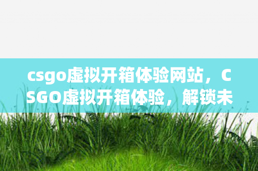 csgo虚拟开箱体验网站,CSGO虚拟开箱体验,解锁未知,感受心跳的赌博快感 csgo虚拟开箱体验网站,CSGO虚拟开箱体验,解锁未知,感受心跳的赌博快感