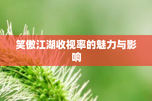 笑傲江湖收视率的魅力与影响 笑傲江湖收视率的魅力与影响