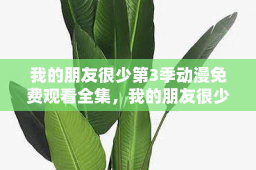 我的朋友很少第3季动漫免费观看全集,我的朋友很少第3季,孤独与友情的微妙平衡 我的朋友很少第3季动漫免费观看全集,我的朋友很少第3季,孤独与友情的微妙平衡