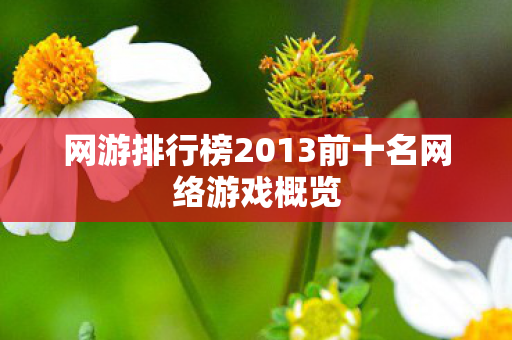 网游排行榜2013前十名网络游戏概览 网游排行榜2013前十名网络游戏概览