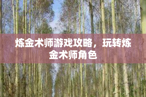 炼金术师游戏攻略,玩转炼金术师角色 炼金术师游戏攻略,玩转炼金术师角色