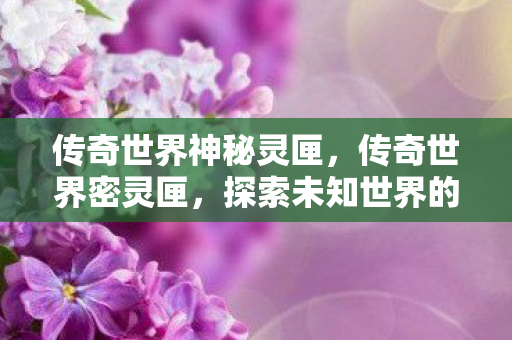 传奇世界神秘灵匣,传奇世界密灵匣,探索未知世界的神秘宝箱 传奇世界神秘灵匣,传奇世界密灵匣,探索未知世界的神秘宝箱