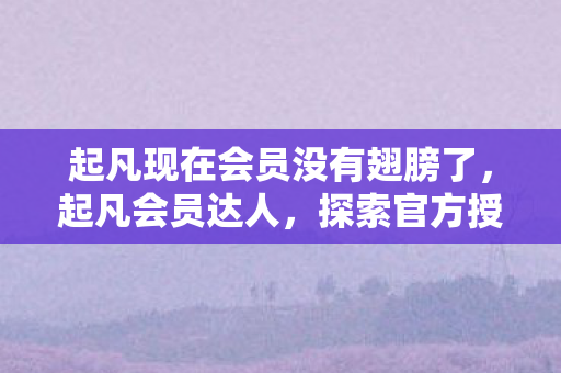 起凡现在会员没有翅膀了,起凡会员达人,探索官方授权游戏的独特魅力 起凡现在会员没有翅膀了,起凡会员达人,探索官方授权游戏的独特魅力