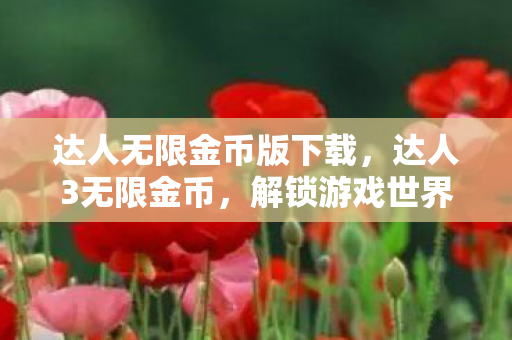达人无限金币版下载，达人3无限金币，解锁游戏世界的无限可能