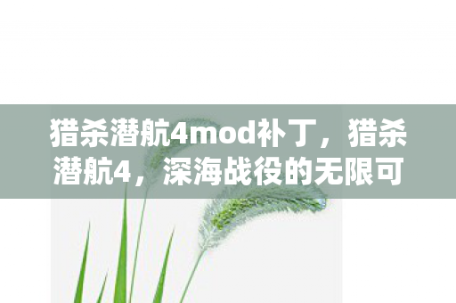 猎杀潜航4mod补丁,猎杀潜航4,深海战役的无限可能 猎杀潜航4mod补丁,猎杀潜航4,深海战役的无限可能
