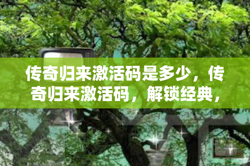 传奇归来激活码是多少,传奇归来激活码,解锁经典,重温传奇 传奇归来激活码是多少,传奇归来激活码,解锁经典,重温传奇