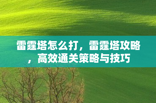 雷霆塔怎么打,雷霆塔攻略,高效通关策略与技巧 雷霆塔怎么打,雷霆塔攻略,高效通关策略与技巧