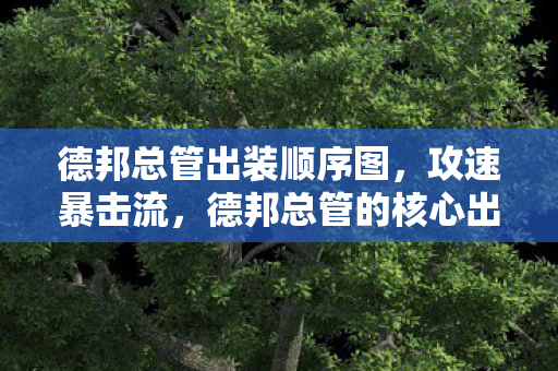 德邦总管出装顺序图，攻速暴击流，德邦总管的核心出装顺序