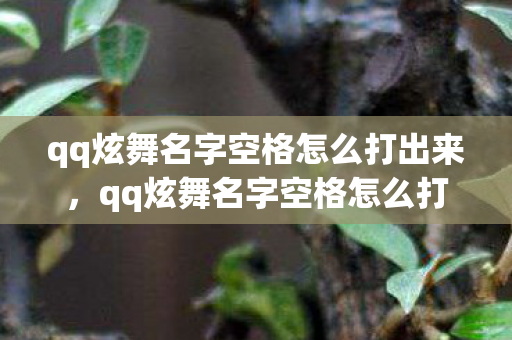qq炫舞名字空格怎么打出来，qq炫舞名字空格怎么打