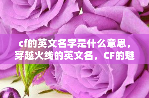 cf的英文名字是什么意思,穿越火线的英文名,CF的魅力与全球影响力 cf的英文名字是什么意思,穿越火线的英文名,CF的魅力与全球影响力