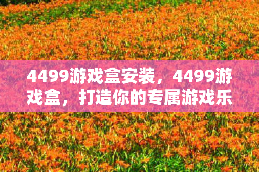 4499游戏盒安装,4499游戏盒,打造你的专属游戏乐园 4499游戏盒安装,4499游戏盒,打造你的专属游戏乐园