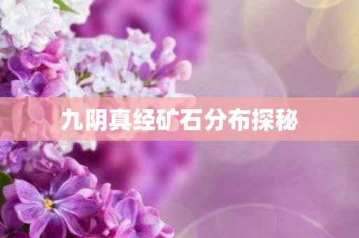 九阴真经矿石分布探秘 九阴真经矿石分布探秘