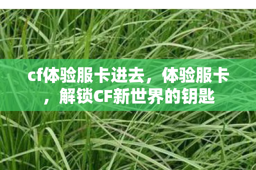 解锁CF新世界的钥匙图片
