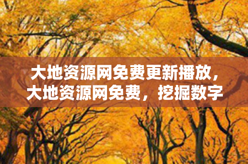 大地资源网免费更新播放，大地资源网免费，挖掘数字时代的宝藏