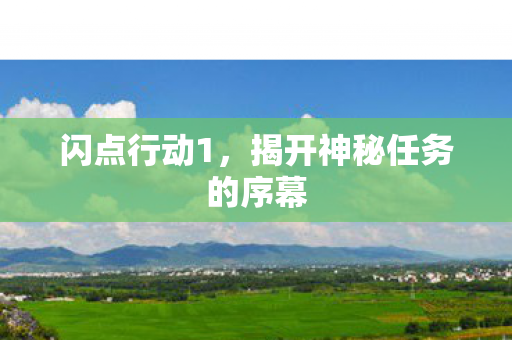 闪点行动1,揭开神秘任务的序幕 闪点行动1,揭开神秘任务的序幕