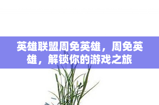 英雄联盟周免英雄,周免英雄,解锁你的游戏之旅 英雄联盟周免英雄,周免英雄,解锁你的游戏之旅