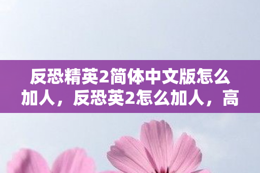 反恐精英2简体中文版怎么加人,反恐英2怎么加人,高效策略与技巧 反恐精英2简体中文版怎么加人,反恐英2怎么加人,高效策略与技巧