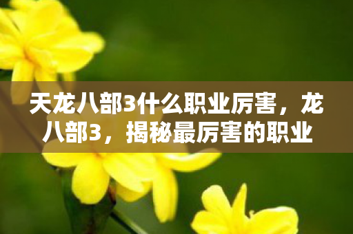 天龙八部3什么职业厉害,龙八部3,揭秘最厉害的职业 天龙八部3什么职业厉害,龙八部3,揭秘最厉害的职业