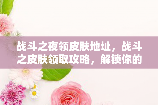 战斗之夜领皮肤地址,战斗之皮肤领取攻略,解锁你的专属游戏风采 战斗之夜领皮肤地址,战斗之皮肤领取攻略,解锁你的专属游戏风采