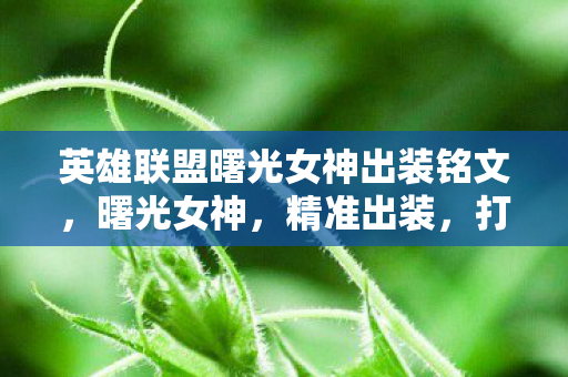 英雄联盟曙光女神出装铭文图片