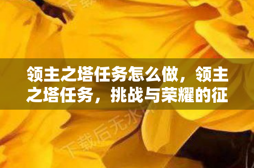 领主之塔任务怎么做,领主之塔任务,挑战与荣耀的征程 领主之塔任务怎么做,领主之塔任务,挑战与荣耀的征程