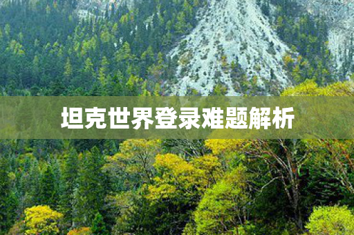 坦克世界登录难题解析图片
