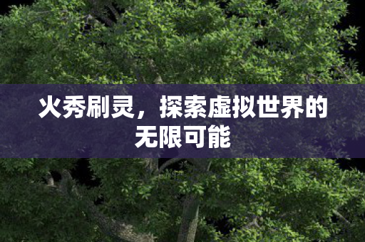 火秀刷灵,探索虚拟世界的无限可能 火秀刷灵,探索虚拟世界的无限可能
