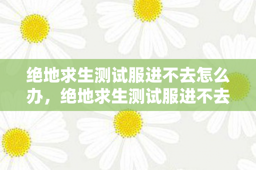 绝地求生测试服进不去怎么办,绝地求生测试服进不去,常见问题及解决方案 绝地求生测试服进不去怎么办,绝地求生测试服进不去,常见问题及解决方案