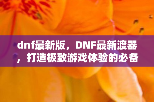 dnf最新版,DNF最新渡器,打造极致游戏体验的必备神器 dnf最新版,DNF最新渡器,打造极致游戏体验的必备神器