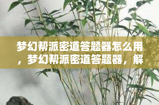 梦幻帮派密道答题器怎么用,梦幻帮派密道答题器,解锁帮派密道的智慧钥匙 梦幻帮派密道答题器怎么用,梦幻帮派密道答题器,解锁帮派密道的智慧钥匙