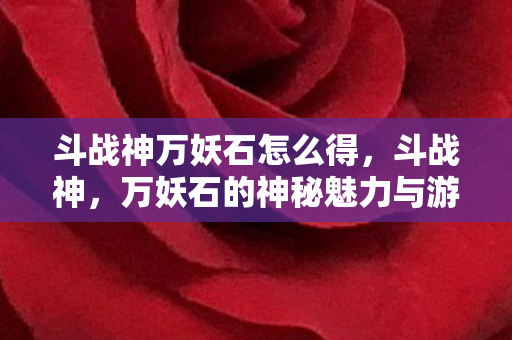 斗战神万妖石怎么得,斗战神,万妖石的神秘魅力与游戏世界的奇幻之旅 斗战神万妖石怎么得,斗战神,万妖石的神秘魅力与游戏世界的奇幻之旅
