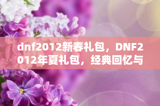dnf2012新春礼包，DNF2012年夏礼包，经典回忆与独特魅力