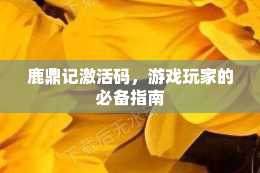 鹿鼎记激活码,游戏玩家的必备指南 鹿鼎记激活码,游戏玩家的必备指南