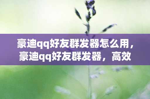 豪迪qq好友群发器怎么用,豪迪qq好友群发器,高效营销工具,助力企业精准营销 豪迪qq好友群发器怎么用,豪迪qq好友群发器,高效营销工具,助力企业精准营销
