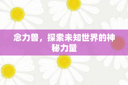 念力兽,探索未知世界的神秘力量 念力兽,探索未知世界的神秘力量