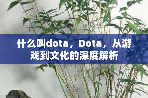 什么叫dota,Dota,从游戏到文化的深度解析 什么叫dota,Dota,从游戏到文化的深度解析