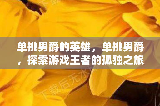 单挑男爵的英雄，单挑男爵，探索游戏王者的孤独之旅