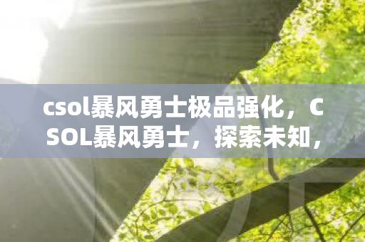 csol暴风勇士极品强化,CSOL暴风勇士,探索未知,挑战极限 csol暴风勇士极品强化,CSOL暴风勇士,探索未知,挑战极限